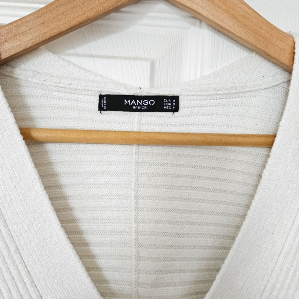 Mango Basics Rib Knit V Neck Sweater - Picture 3 of 4